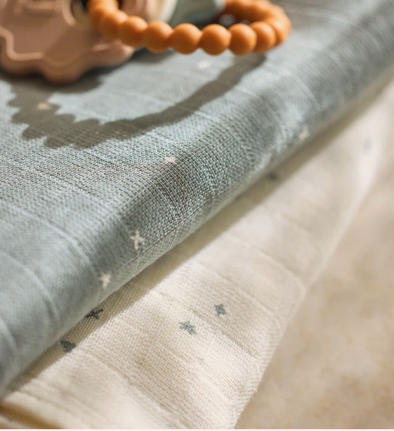 Jollein Swaddle Muslin 115x115cm Twinkling Sea Green (2pack) - Image 5